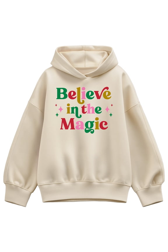 - Believe In The Magic - Ladies Oversized Fleece Hoodie Sweatshirt