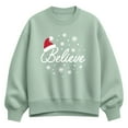 thumbnail image 1 of Instant Message - Believe With Santa Hat - Ladies Oversized Fleece Crew Sweatshirt, 1 of 4