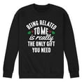 thumbnail image 1 of Instant Message - Beling Related To Me - Christmas Drinking Santa Adult Crew Fleece, 1 of 5