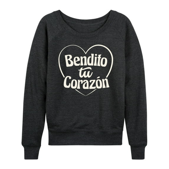Instant Message - Bendito Tu Corazon - Women's Lightweight French Terry Long Sleeve Shirt