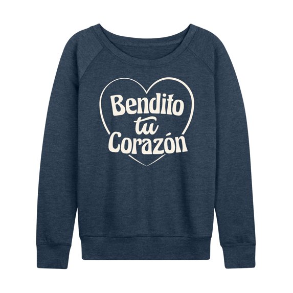 Instant Message - Bendito Tu Corazon - Women's Lightweight French Terry Long Sleeve Shirt