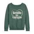 thumbnail image 1 of Instant Message - Bendito Tu Corazon - Women's Lightweight French Terry Long Sleeve Shirt, 1 of 6