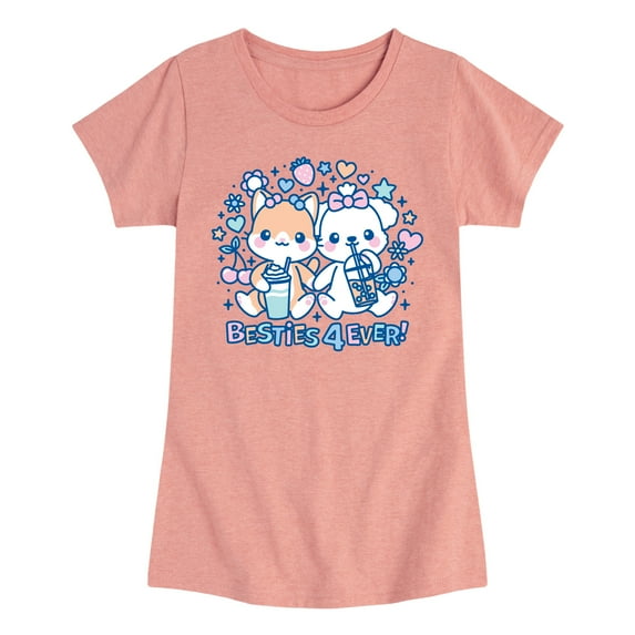 Instant Message - Besties 4 Ever - Youth Girls Fitted Short Sleeve T-Shirt