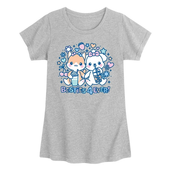 Instant Message - Besties 4 Ever - Youth Girls Fitted Short Sleeve T-Shirt