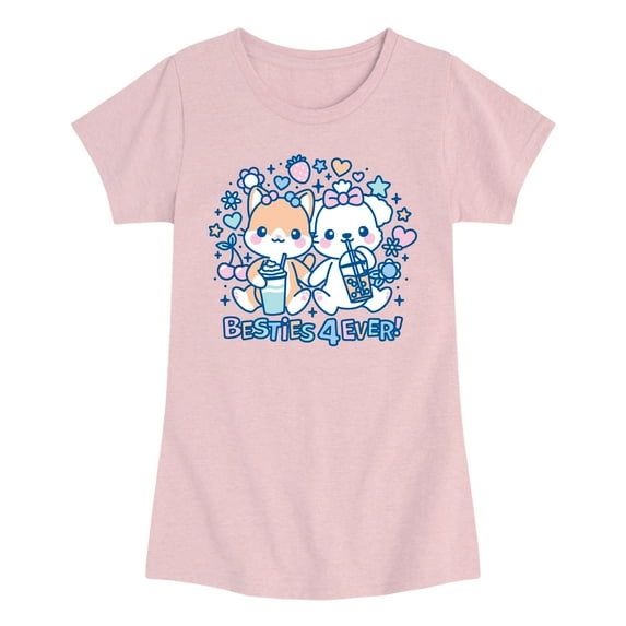 Instant Message - Besties 4 Ever - Youth Girls Fitted Short Sleeve T-Shirt