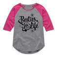 thumbnail image 1 of Instant Message - Besties For Life - Toddler & Youth Girls Raglan Graphic T-Shirt, 1 of 6