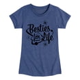 thumbnail image 1 of Instant Message - Besties For Life - Toddler & Youth Girls Short Sleeve Graphic T-Shirt, 1 of 6