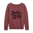 thumbnail image 1 of Instant Message - Besties For Life - Women's Lightweight French Terry Long Sleeve Shirt, 1 of 6