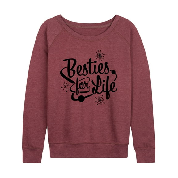 Instant Message - Besties For Life - Women's Lightweight French Terry Long Sleeve Shirt