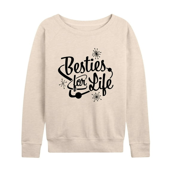 Instant Message - Besties For Life - Women's Lightweight French Terry Long Sleeve Shirt