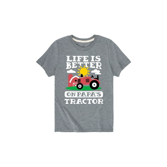 Instant Message - Better On Papas Tractor - Toddler Short Sleeve Tee
