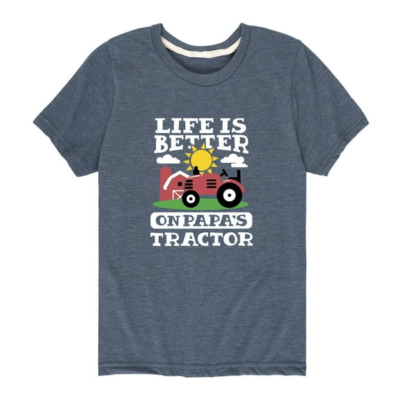 Instant Message - Better On Papas Tractor - Youth Short Sleeve Tee