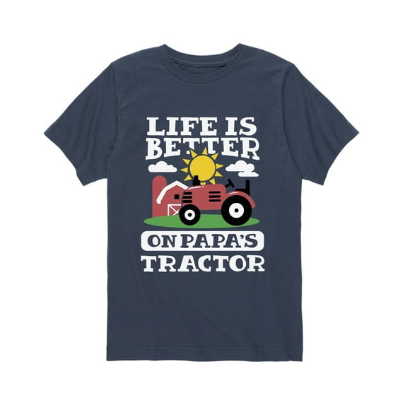 Instant Message - Better On Papas Tractor - Youth Short Sleeve Tee