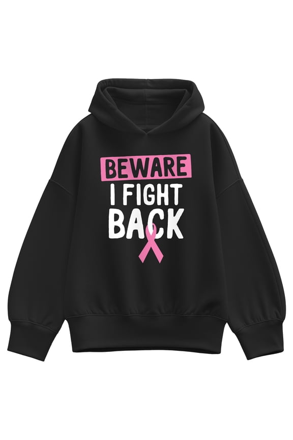 - Beware I Fight Back - Women's Oversized Fleece Hoodie Sweatshirt