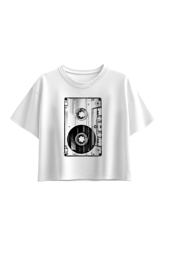 - Big Cassette Tape - Youth Girl Short Sleeve Boxy Tee