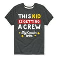 thumbnail image 1 of Instant Message - Big Cousin To Be - Toddler And Youth Short Sleeve Graphic T-Shirt, 1 of 5