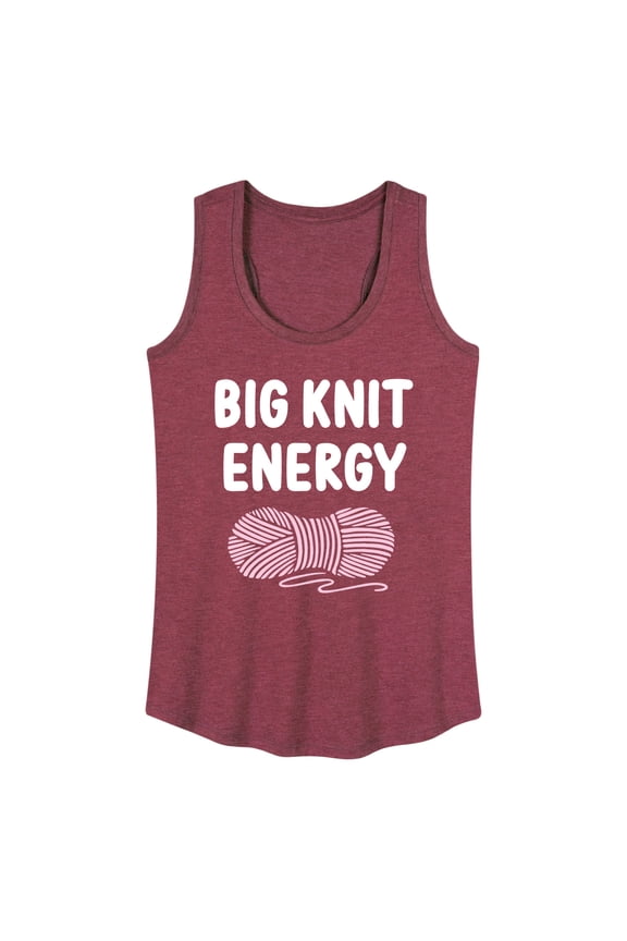- Big Knit Energy Graphic Racerback Tank