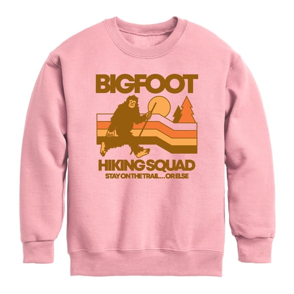 Instant Message - Bigfoot Hiking Squad - Youth Boys Crew Fleece Sweatshirt