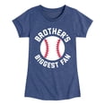 thumbnail image 1 of Instant Message - Brother's Biggest Fan - Youth Girls Fitted Short Sleeve T-Shirt, 1 of 6