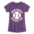 thumbnail image 1 of Instant Message - Brother's Biggest Fan - Youth Girls Fitted Short Sleeve T-Shirt, 1 of 6