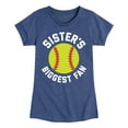 thumbnail image 1 of Instant Message - Biggest Fan Sister - Girls Fitted Short Sleeve Tee, 1 of 6