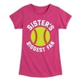 thumbnail image 1 of Instant Message - Biggest Fan Sister - Girls Fitted Short Sleeve Tee, 1 of 6