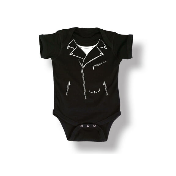 Instant Message - Biker Jacket Tuxedo - Infant Baby One Piece