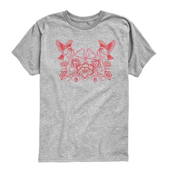 Instant Message - Bird Bow Flower - Youth Boys Short Sleeve Graphic T-Shirt