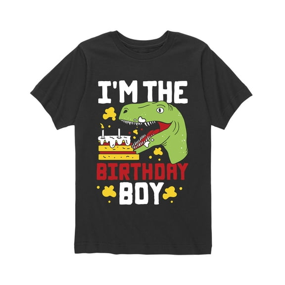 Instant Message - Birthday Boy Dino Cake - Toddler Short Sleeve Tee