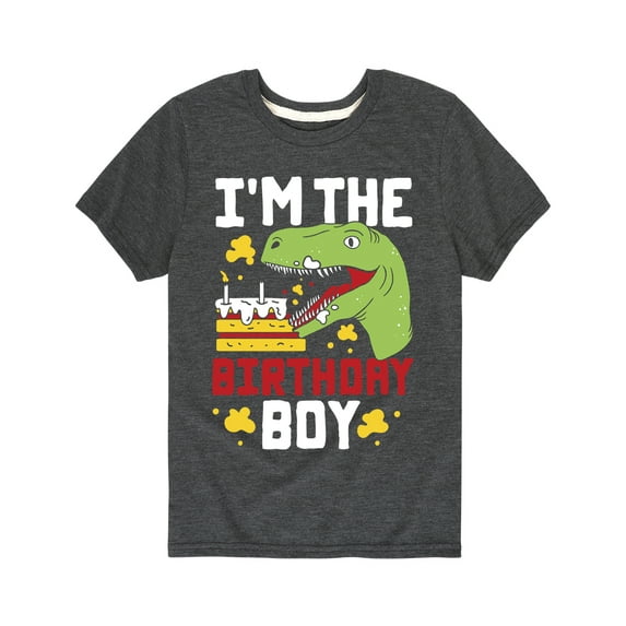 Instant Message - Birthday Boy Dino Cake - Toddler Short Sleeve Tee