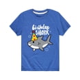 thumbnail image 1 of Instant Message - Birthday Shark - Youth Short Sleeve Tee, 1 of 5