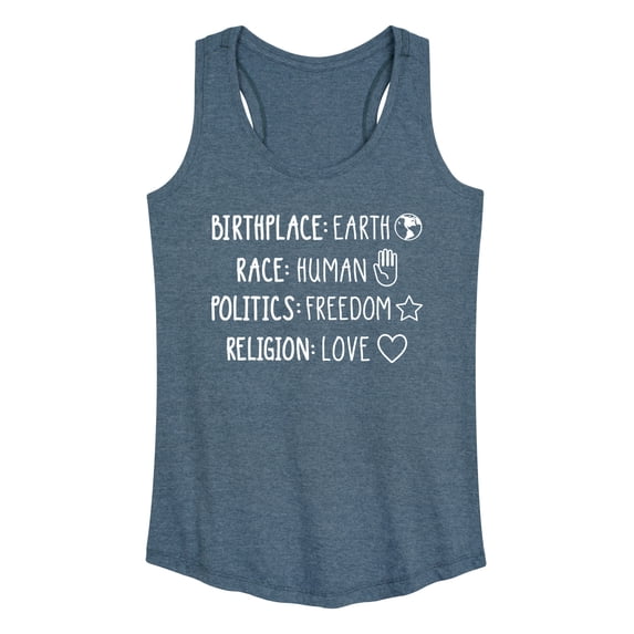 Instant Message - Birthplace Earth Women's Graphic Racerback Tank