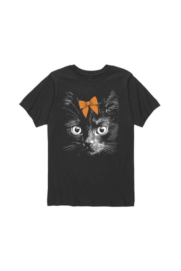 - Black Cat Face - Youth Short Sleeve Tee