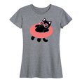 thumbnail image 1 of Instant Message - Black Cat Floatie - Women's Short Sleeve Graphic T-Shirt, 1 of 5