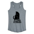 thumbnail image 1 of Instant Message - Black Cat On Books - Women's Racerback Tank Top, 1 of 6