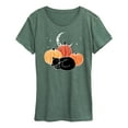 thumbnail image 1 of Instant Message - Black Cat Pumpkin Nap - Women's Short Sleeve Graphic T-Shirt, 1 of 5