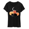 thumbnail image 1 of Instant Message - Black Cat Pumpkin Nap - Women's Short Sleeve Graphic T-Shirt, 1 of 5