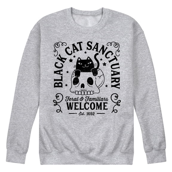 Instant Message - Black Cat Sanctuary - Men's Crew Fleece Sweatshirts