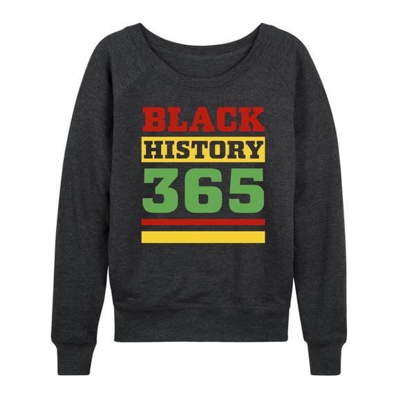Instant Message - Black History 365 - Women's Lightweight French Terry Long Sleeve Shirt