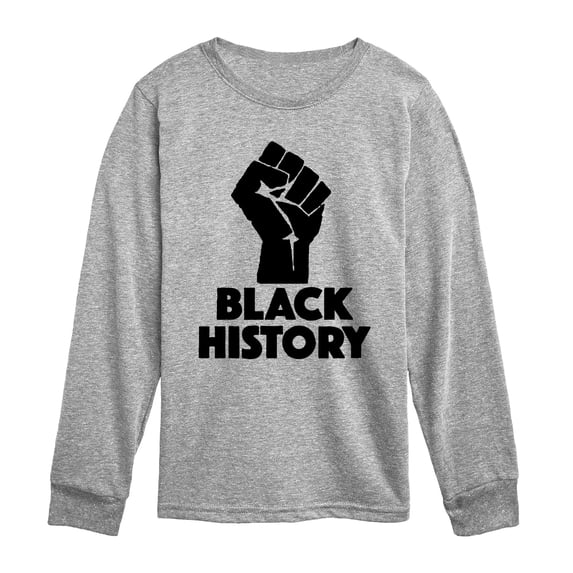 Instant Message - Black History Power - Youth Boys Long Sleeve Graphic T-Shirt