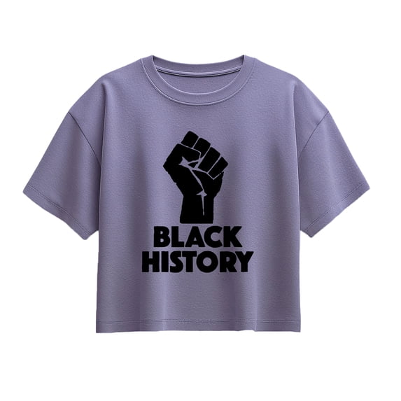 Instant Message - Black History Power - Youth Girls Boxy T-Shirt