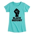 thumbnail image 1 of Instant Message - Black History Power - Youth Girls Fitted Short Sleeve T-Shirt, 1 of 5