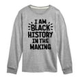 thumbnail image 1 of Instant Message - Black Histroy In The Making - Toddler & Youth Long Sleeve Graphic T-Shirt, 1 of 6