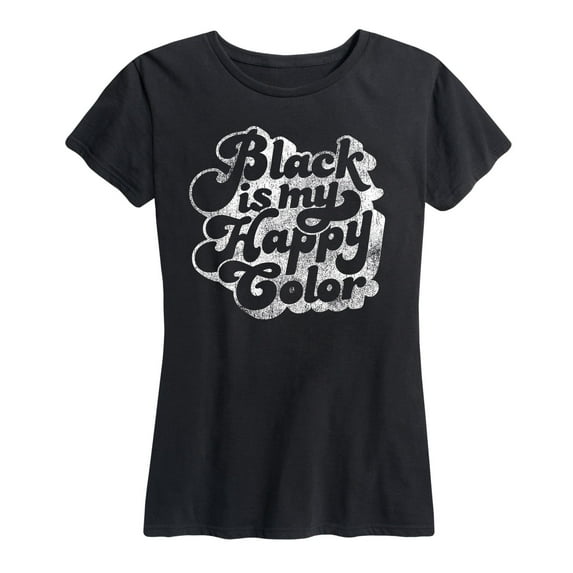 Instant Message - Black Is My Happy Color Vintage - Women's Short Sleeve Graphic T-Shirt