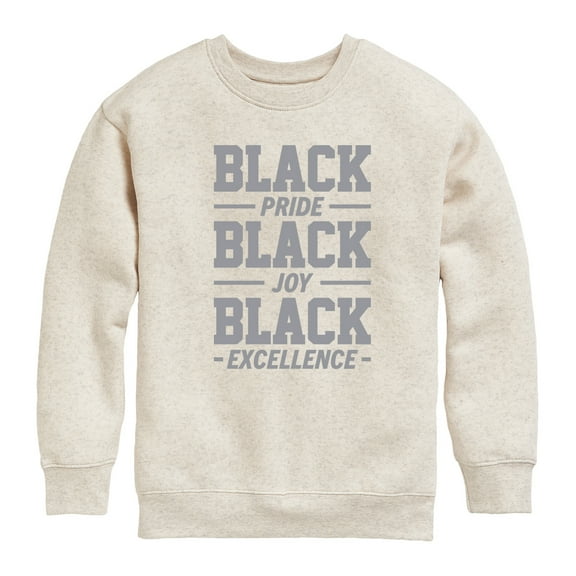 Instant Message - Black Pride Joy Excellence - Toddler & Youth Crewneck Fleece Sweatshirt