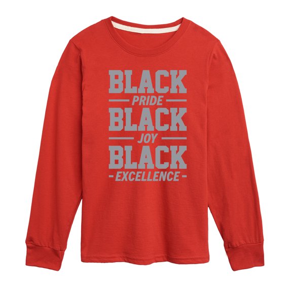 Instant Message - Black Pride Joy Excellence - Toddler & Youth Long Sleeve Graphic T-Shirt