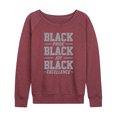 thumbnail image 1 of Instant Message - Black Pride Joy Excellence - Women's Lightweight French Terry Long Sleeve Shirt, 1 of 6