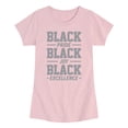 thumbnail image 1 of Instant Message - Black Pride Joy Excellence - Youth Girls Fitted Short Sleeve T-Shirt, 1 of 5