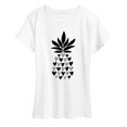 thumbnail image 1 of Instant Message - Black & White Heart Pineapple Short Sleeve Graphic T-Shirt, 1 of 5