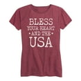 thumbnail image 1 of Instant Message - Bless Your Heart And Usa Patriotic Memorial Day - Women's Short Sleeve Graphic T-Shirt, 1 of 5